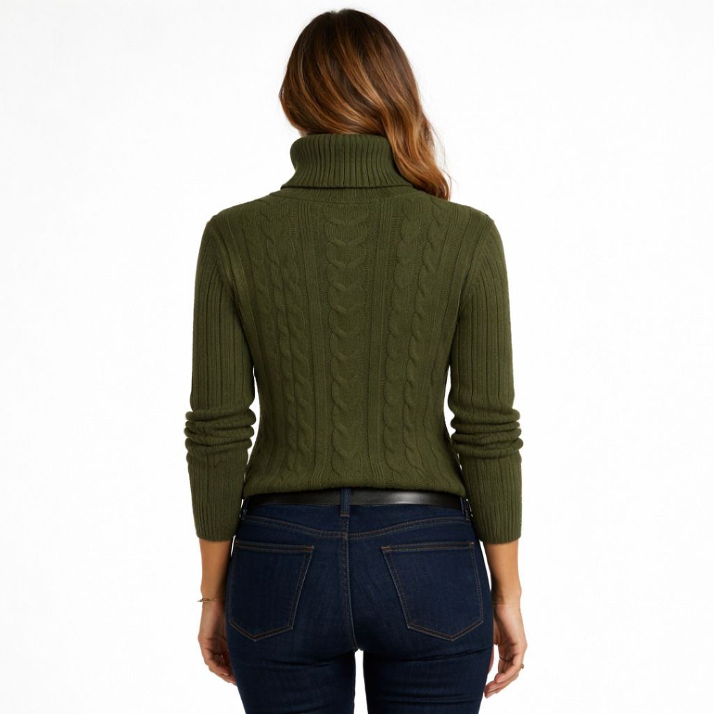 Maglione da Donna a Collo Alto Verde