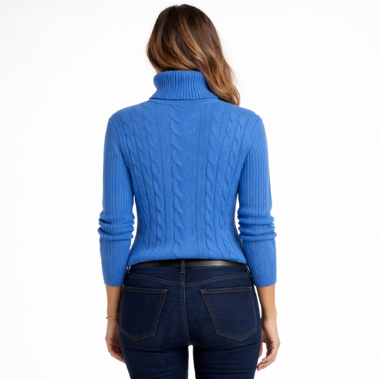 Maglione da Donna a Collo Alto Blu